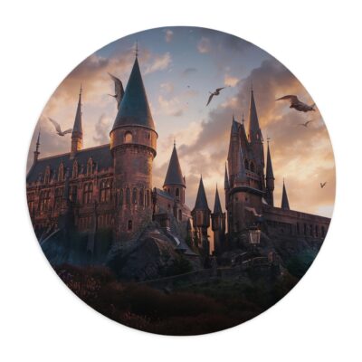 Magic Hogwarts Castle Round Mouse Pad